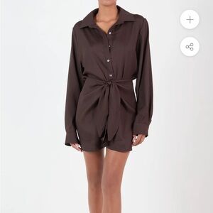 L.A. BUTTON-DOWN WRAP MINI DRESS IN MATTE CREPE